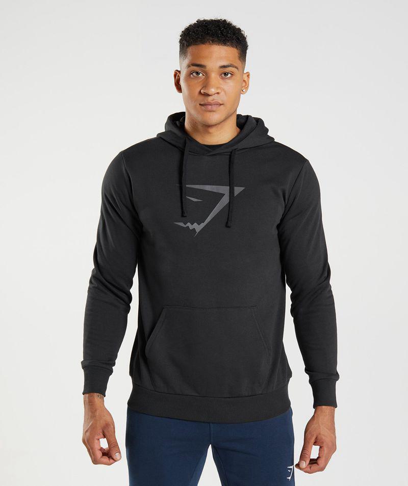 Gymshark Sharkhead Infill Kapucnis Pulóver Férfi Fekete  Hungary |  CELRA-6912