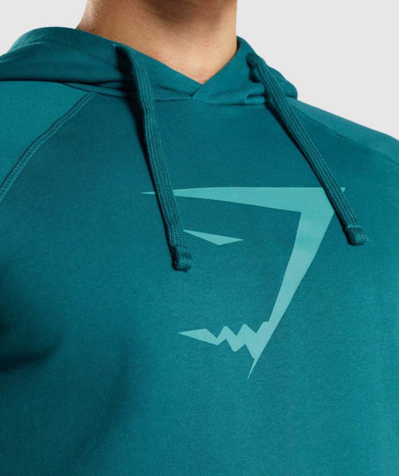 Gymshark Sharkhead Infill Kapucnis Pulóver Férfi Türkiz  Hungary |  GDZHW-3598