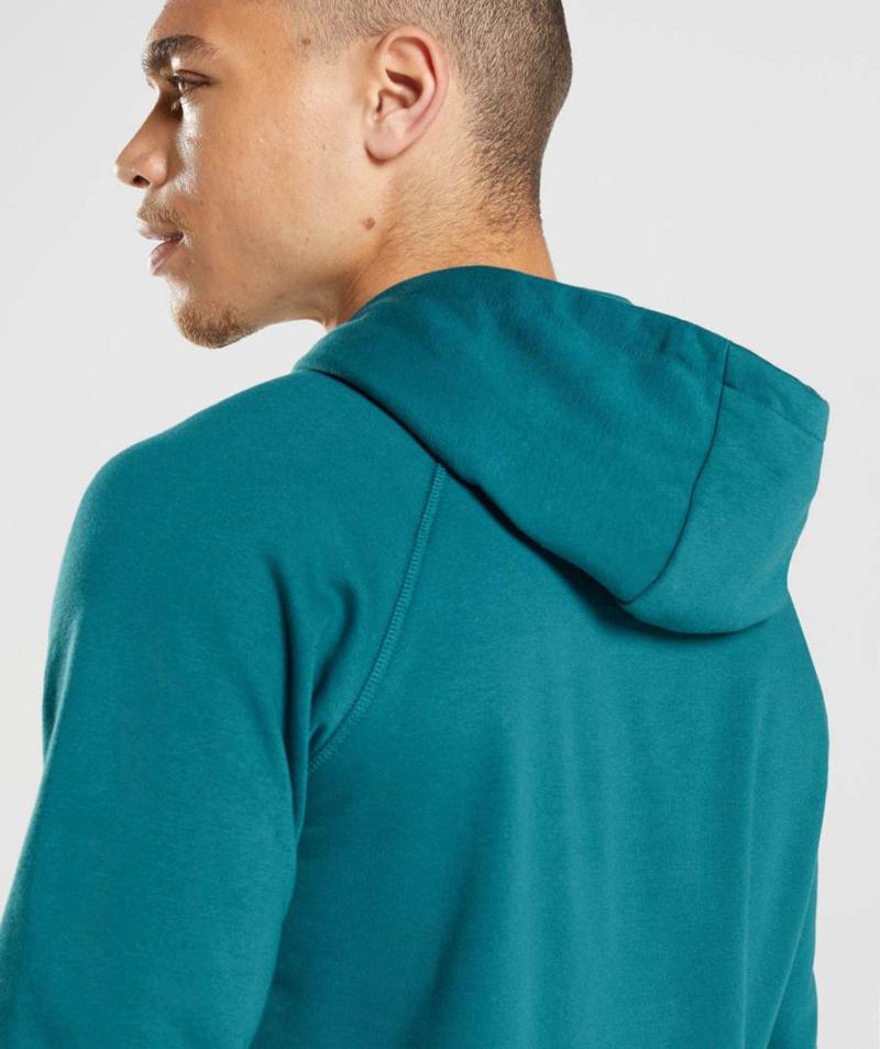 Gymshark Sharkhead Infill Kapucnis Pulóver Férfi Türkiz  Hungary |  GDZHW-3598