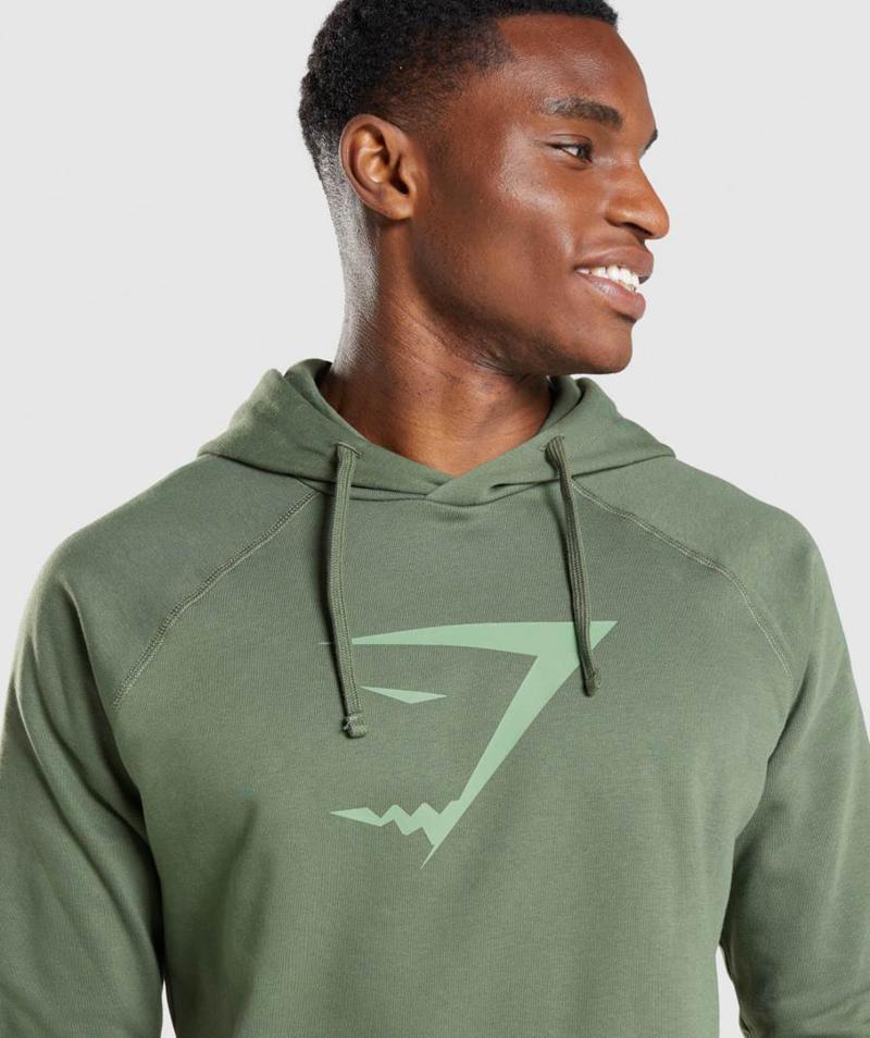 Gymshark Sharkhead Infill Kapucnis Pulóver Férfi Zöld  Hungary |  NKGYM-5026