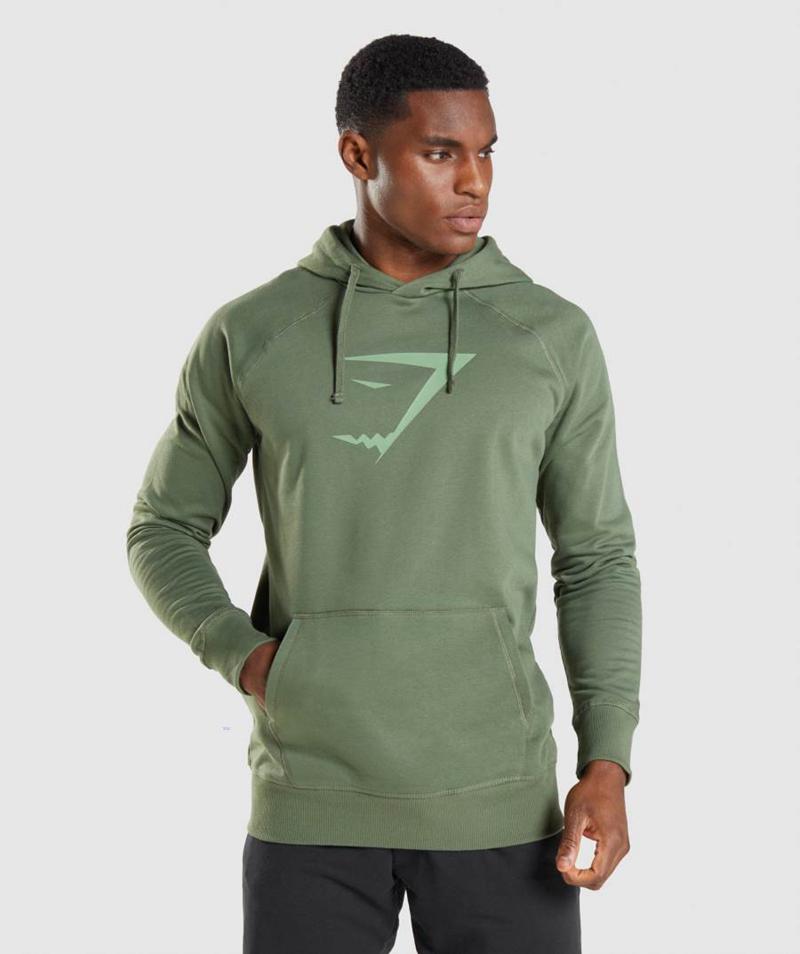 Gymshark Sharkhead Infill Kapucnis Pulóver Férfi Zöld  Hungary |  NKGYM-5026