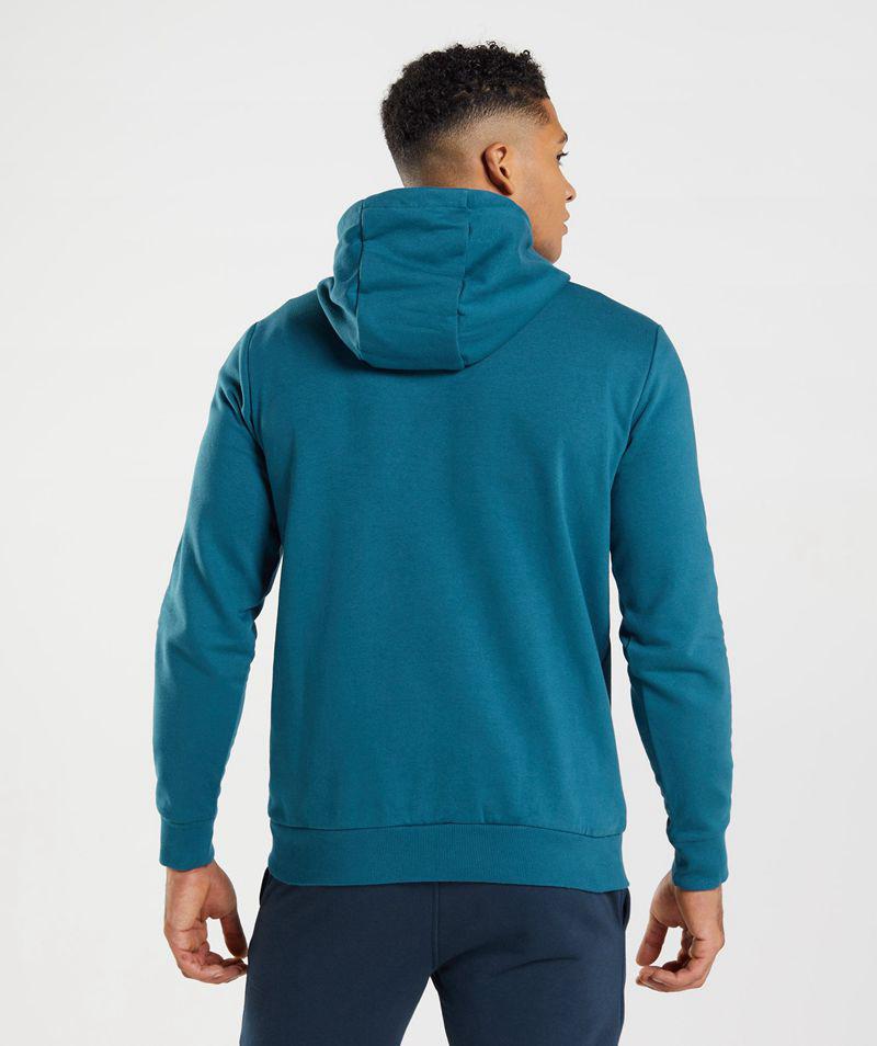 Gymshark Sharkhead Infill Kapucnis Pulóver Férfi Kék  Hungary |  TLJUM-5432