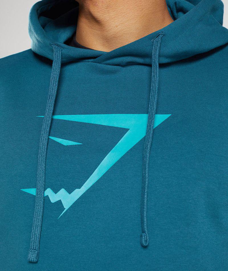 Gymshark Sharkhead Infill Kapucnis Pulóver Férfi Kék  Hungary |  TLJUM-5432