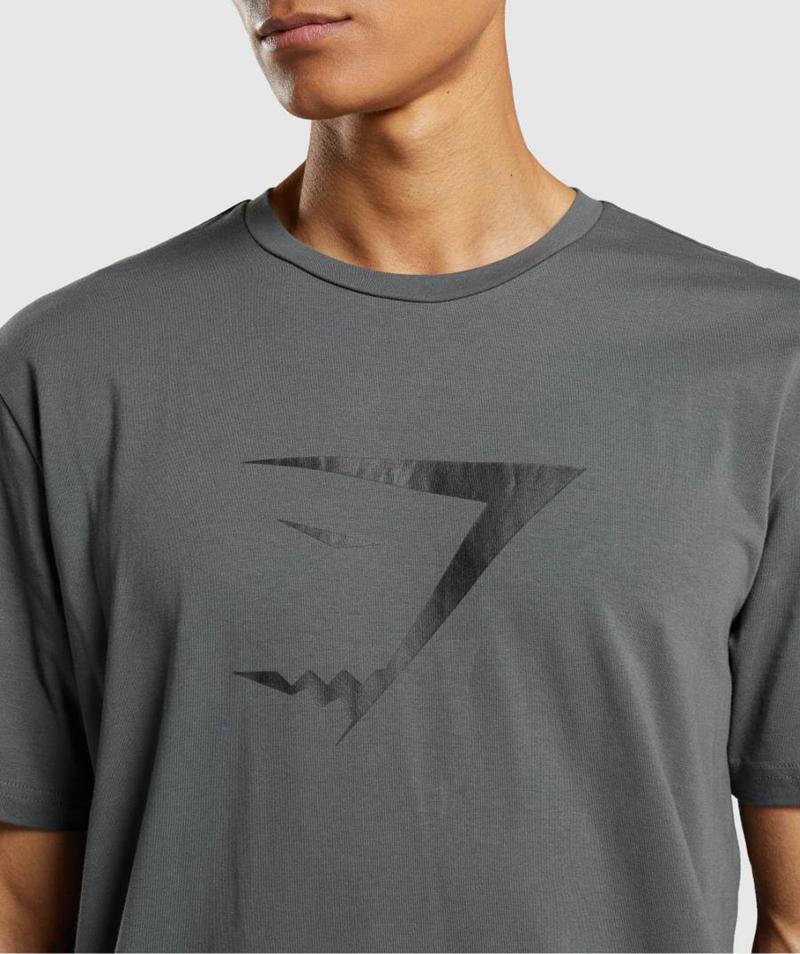 Gymshark Sharkhead Infill T-Shirts Férfi Mélyszürke  Hungary |  BMORP-4675