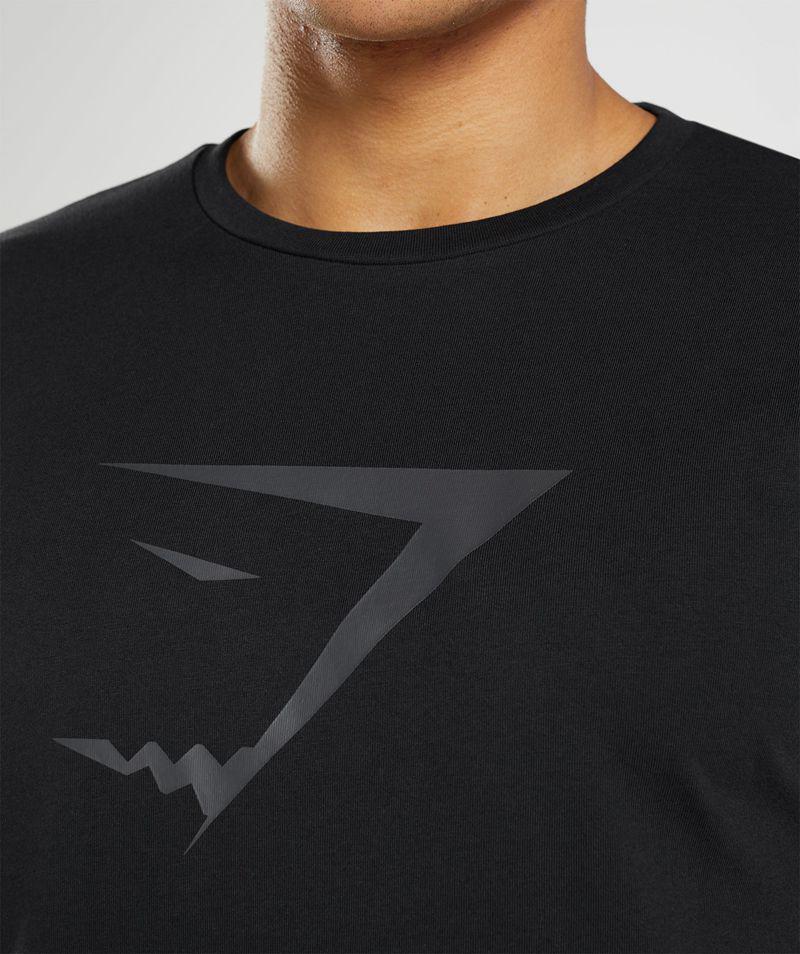 Gymshark Sharkhead Infill T-Shirts Férfi Fekete  Hungary |  LWBJN-1098