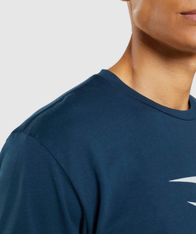 Gymshark Sharkhead Infill T-Shirts Férfi Sötétkék  Hungary |  VYEXD-9847