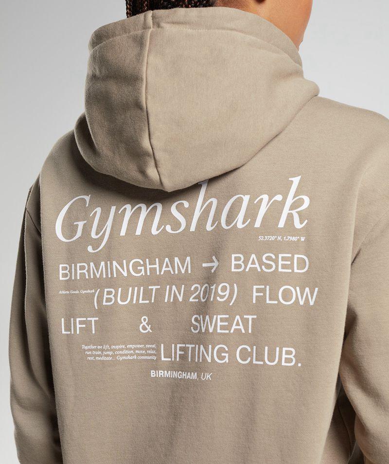 Gymshark Social Club Oversized Kapucnis Pulóver Női Bézs  Hungary |  CLPHY-0694