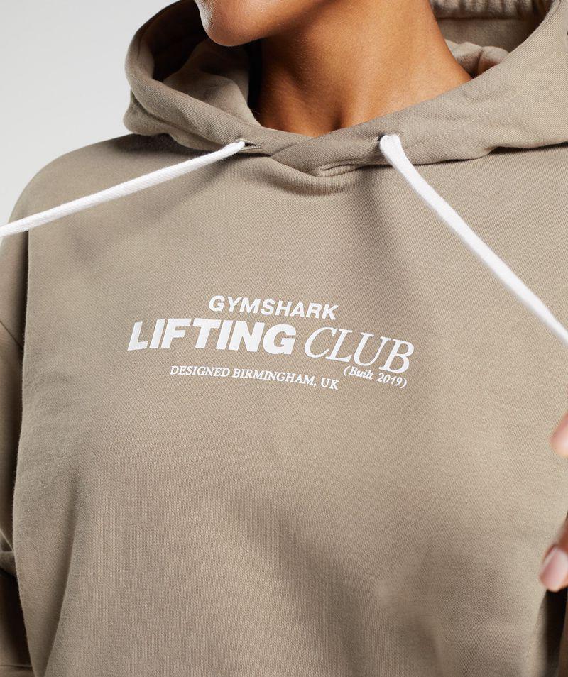 Gymshark Social Club Oversized Kapucnis Pulóver Női Bézs  Hungary |  CLPHY-0694