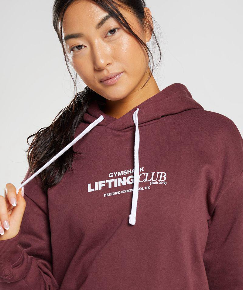 Gymshark Social Club Oversized Kapucnis Pulóver Női Bordó  Hungary |  EGKRJ-6974