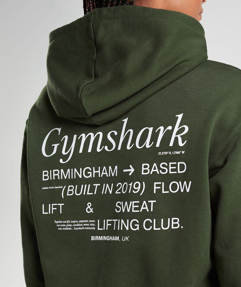 Gymshark Social Club Oversized Kapucnis Pulóver Női Olivazöld  Hungary |  FKRSL-6895