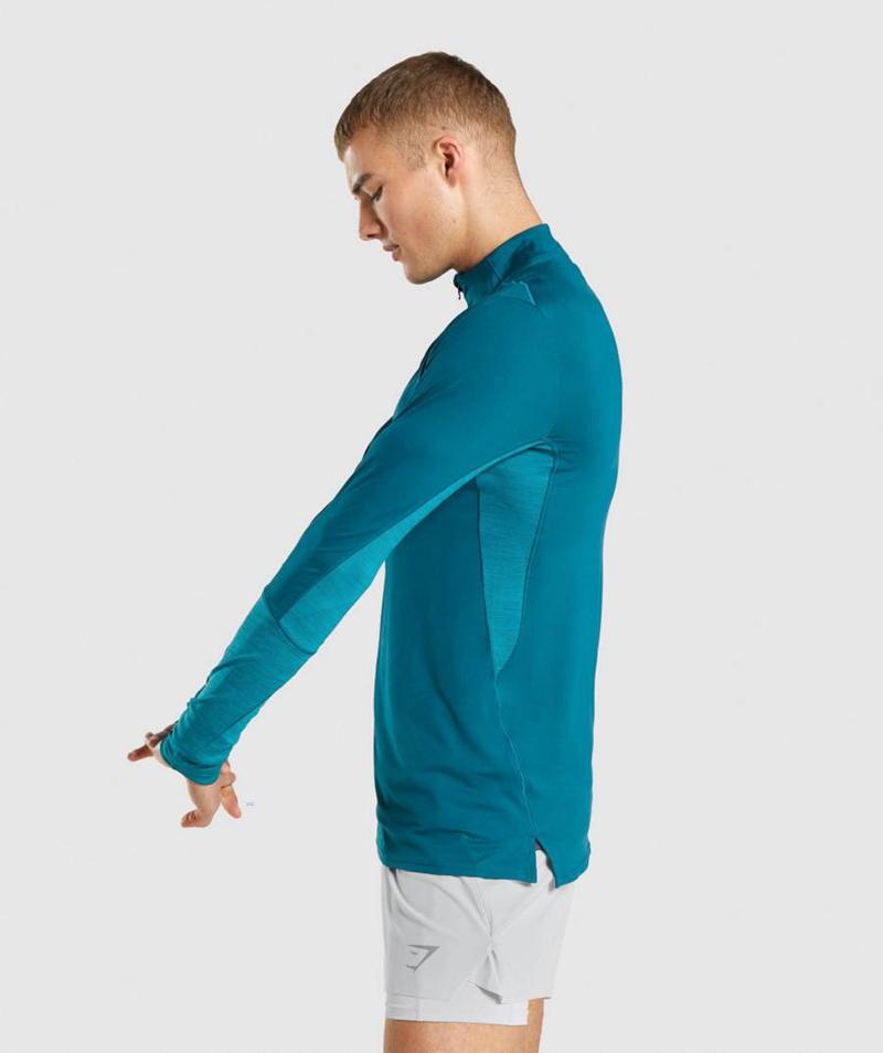 Gymshark Speed 1/4 Zip Pulóver Férfi Türkiz  Hungary |  JSQAG-1369