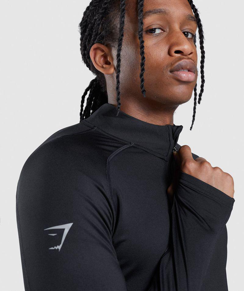 Gymshark Speed Evolve 1/4 Zip Pulóverek Férfi Fekete  Hungary |  LDSVJ-4870