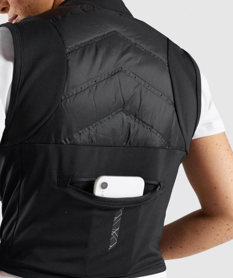 Gymshark Speed Gilet Kabát Női Fekete  Hungary |  TMLXP-8973