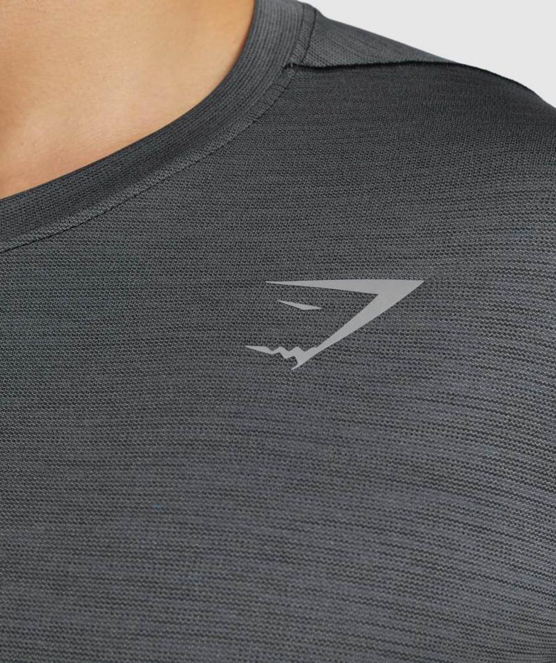 Gymshark Speed Long Sleeve Pulóverek Férfi Fekete Szürke  Hungary |  EXURZ-1728