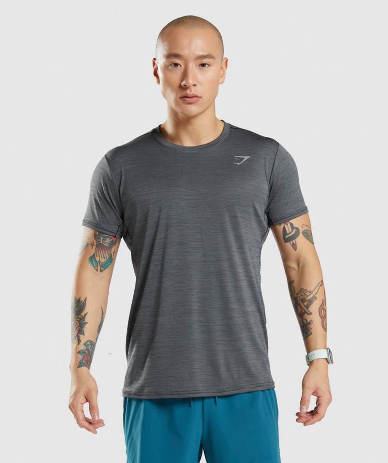 Gymshark Speed T-Shirts Férfi Fekete Szürke  Hungary |  CJHPD-5670