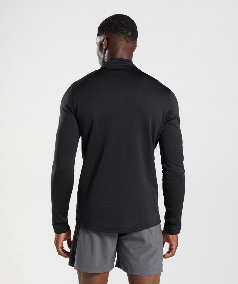 Gymshark Sport 1/4 Zip Pulóverek Férfi Fekete  Hungary |  XGDLH-7502