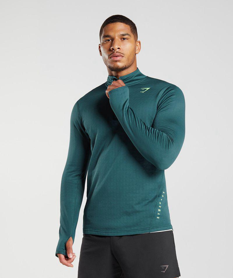 Gymshark Sport 1/4 Zip Pulóverek Férfi Türkiz  Hungary |  WVBIQ-0371