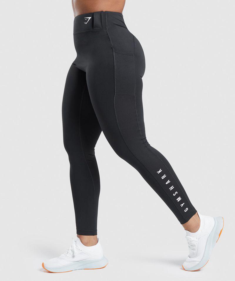 Gymshark Sport Leggings Női Fekete  Hungary |  FWBLT-4651