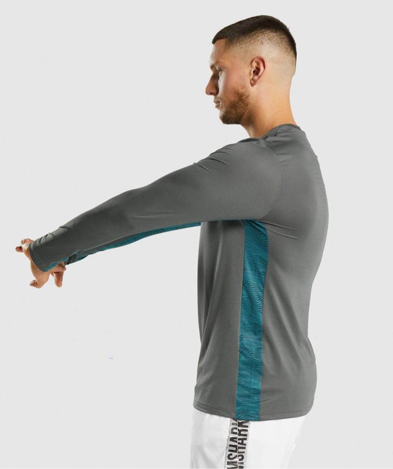 Gymshark Sport Long Sleeve Pulóverek Férfi Mélyszürke  Hungary |  WYBHP-1528