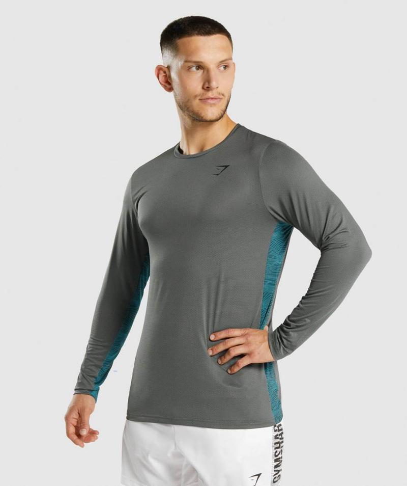 Gymshark Sport Long Sleeve Pulóverek Férfi Mélyszürke  Hungary |  WYBHP-1528