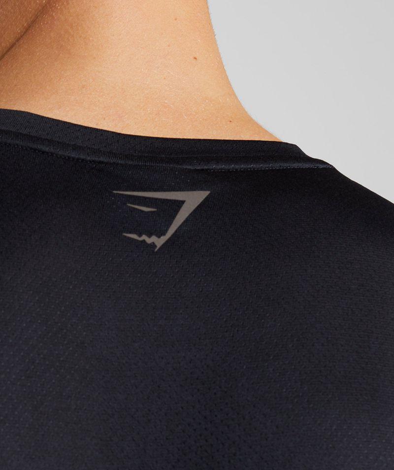 Gymshark Sport Long Sleeve T-Shirts Férfi Fekete  Hungary |  JUXTY-9216