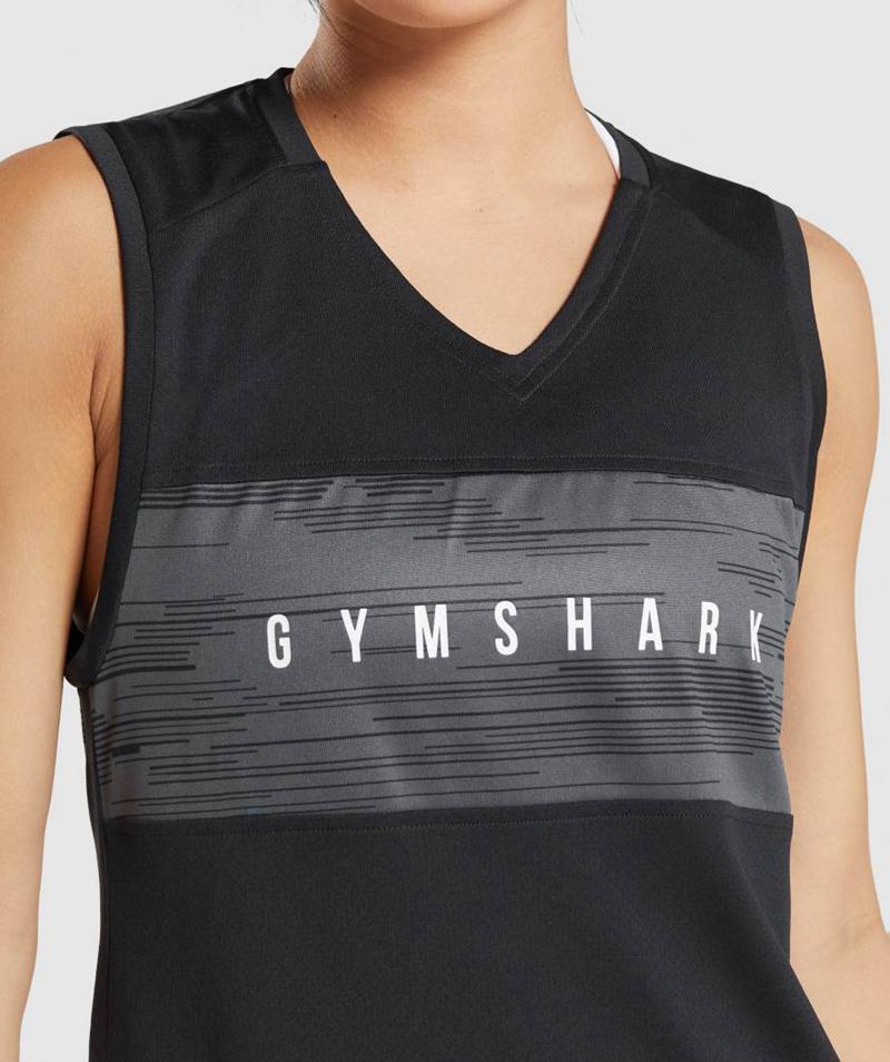 Gymshark Sport Loose Ujjatlan Póló Női Fekete  Hungary |  KLMWX-4173