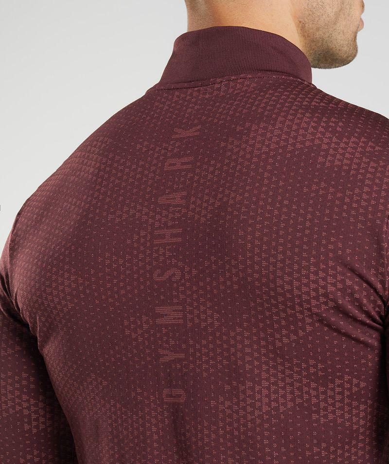 Gymshark Sport Seamless 1/4 Zip Pulóverek Férfi Bordó  Hungary |  QXEHI-7235