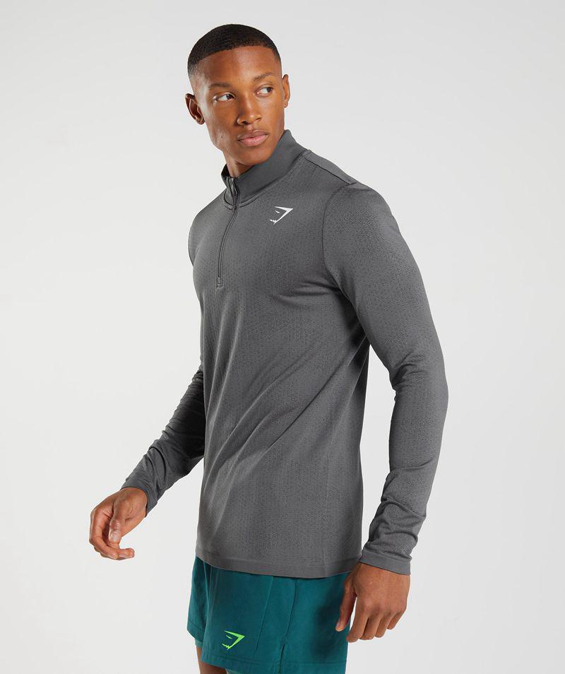 Gymshark Sport Seamless 1/4 Zip Pulóverek Férfi Szürke  Hungary |  TUQVM-5317