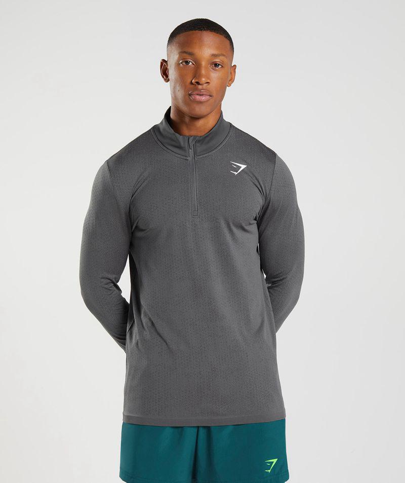 Gymshark Sport Seamless 1/4 Zip Pulóverek Férfi Szürke  Hungary |  TUQVM-5317