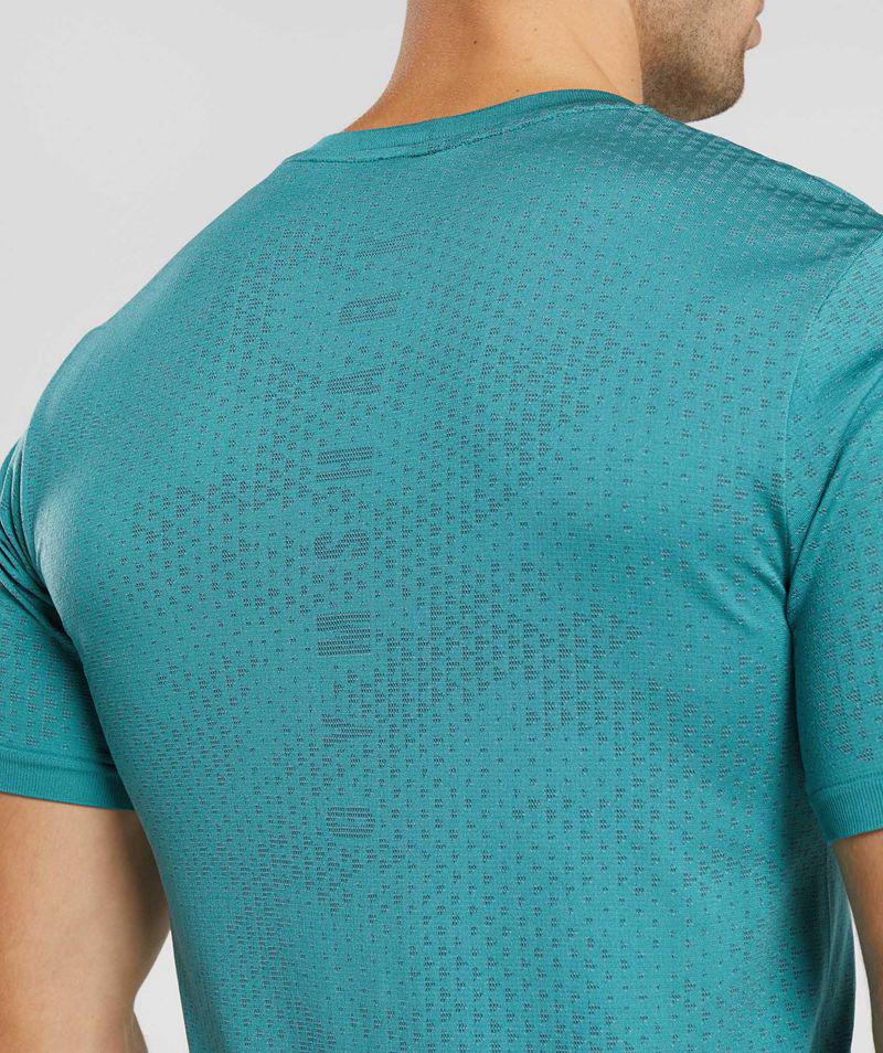 Gymshark Sport Seamless T-Shirts Férfi Türkiz  Hungary |  GVFZX-6470