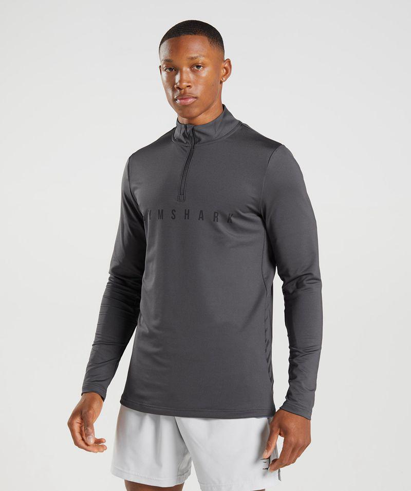 Gymshark Sport Stripe 1/4 Zip Pulóverek Férfi Szürke  Hungary |  DPTNQ-1395