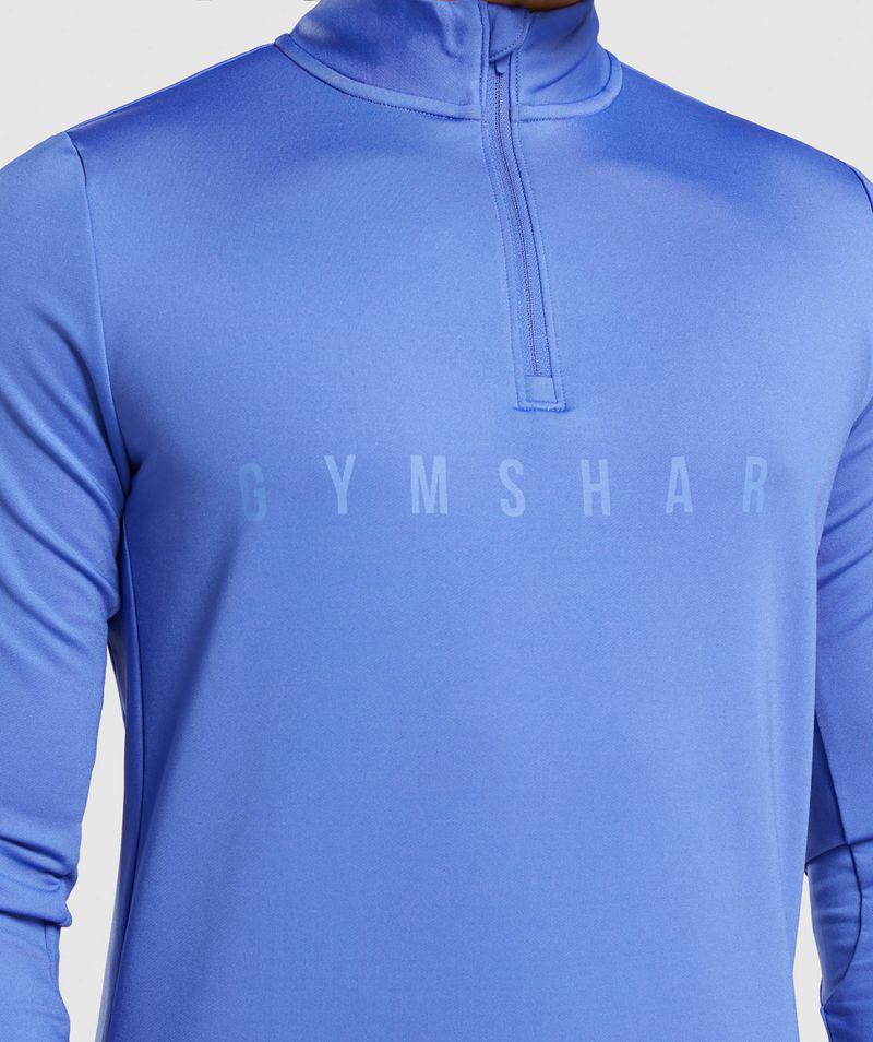 Gymshark Sport Stripe 1/4 Zip Pulóverek Férfi Kék  Hungary |  MYGWN-6152