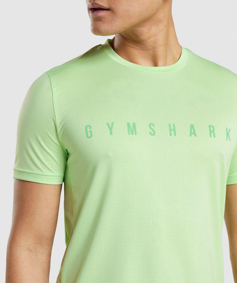 Gymshark Sport Stripe T-Shirts Férfi Zöld  Hungary |  ESIQC-7230