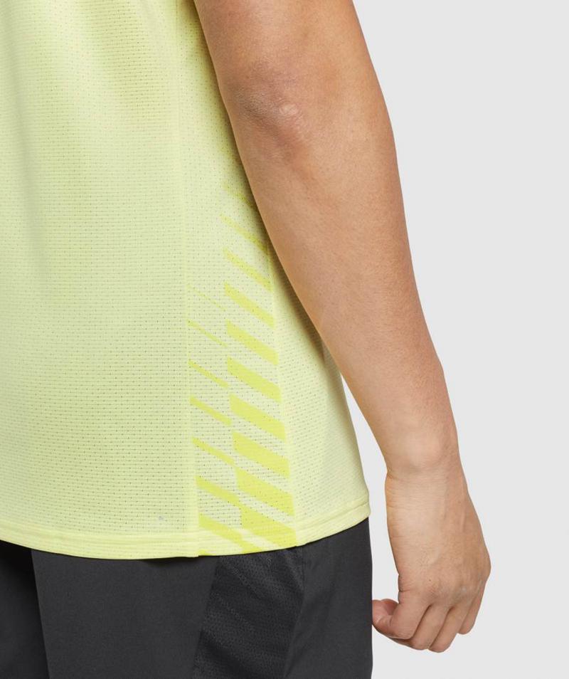 Gymshark Sport Stripe Ujjatlan Póló Férfi Zöld  Hungary |  QEHVK-2756