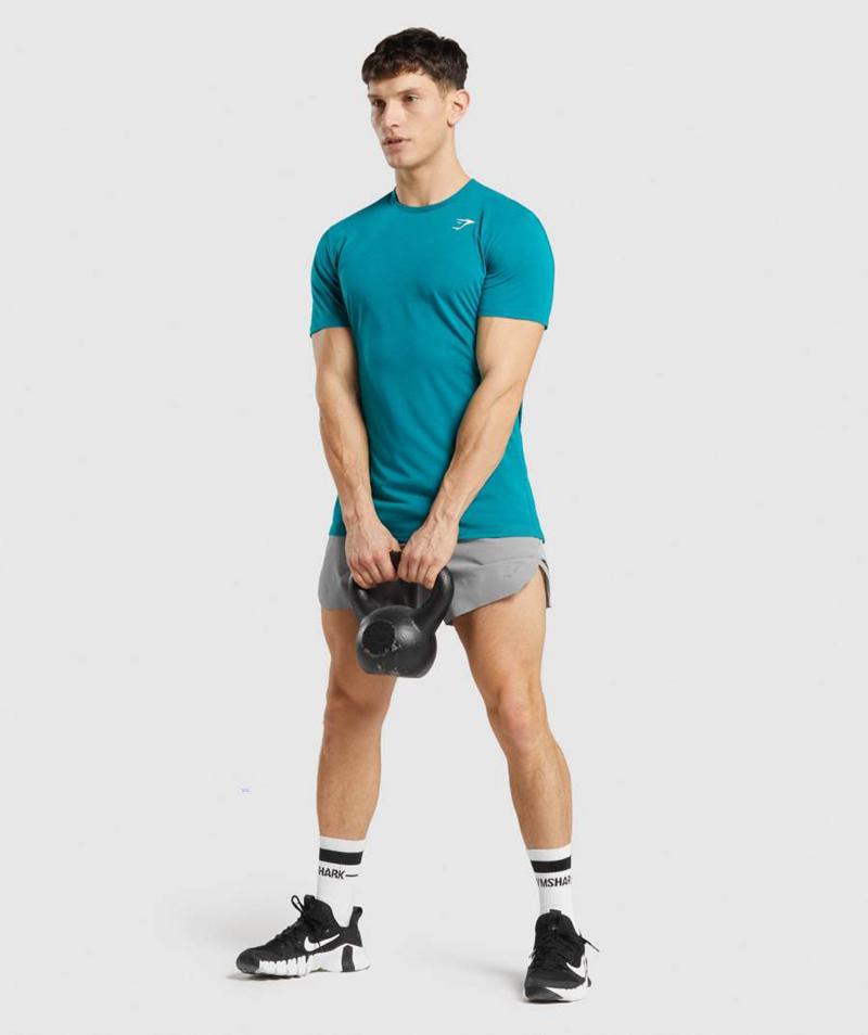 Gymshark Sports T-Shirts Férfi Türkiz  Hungary |  AUVFO-7163