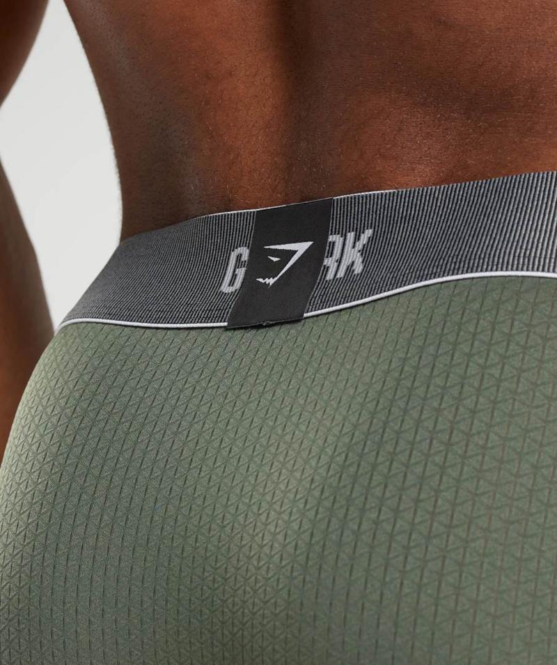 Gymshark Sports Tech Boxers 2pk Fehérnemű Férfi Fekete Olivazöld  Hungary |  IMLBX-0197