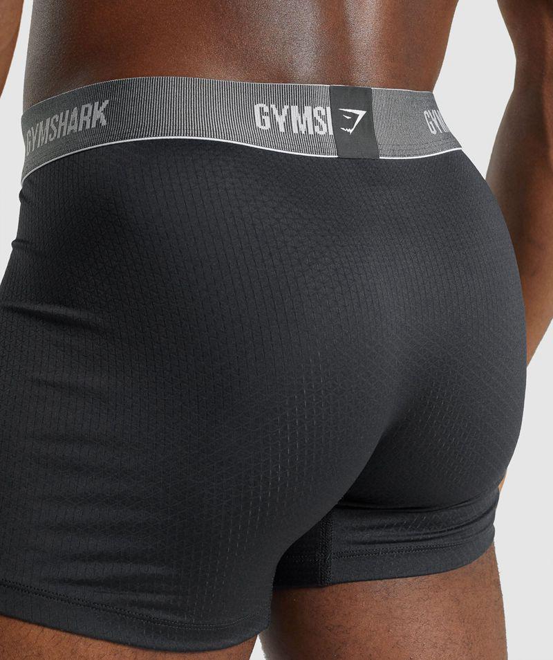 Gymshark Sports Tech Boxers 2pk Fehérnemű Férfi Fekete  Hungary |  ORTDH-9874