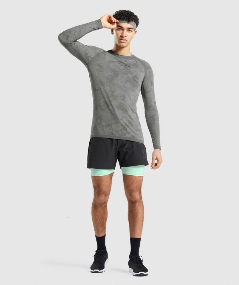 Gymshark Steve Cook Long Sleeve Seamless Pulóverek Férfi Szürke Szürke Szürke  Hungary |  YRIMQ-2039