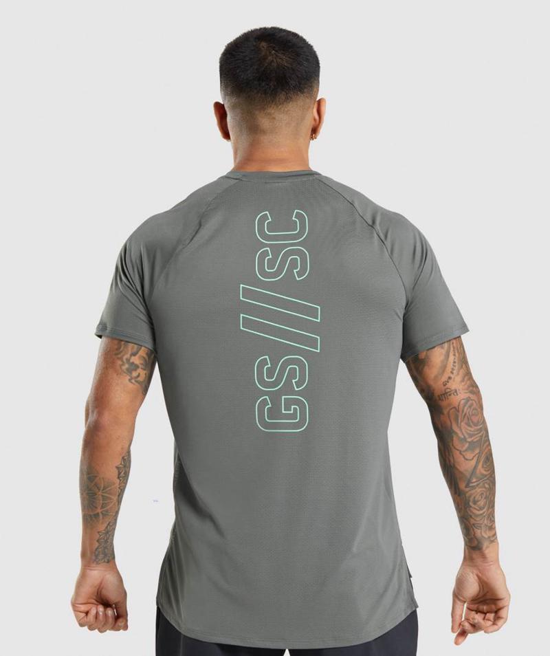 Gymshark Steve Cook T-Shirts Férfi Szürke Szürke  Hungary |  ORQPK-1523