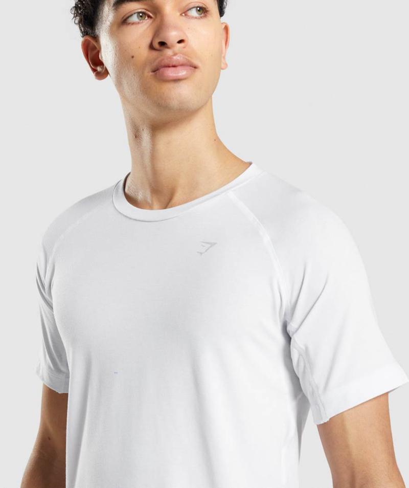 Gymshark Studio Amplify T-Shirts Férfi Fehér  Hungary |  NDBCG-6094