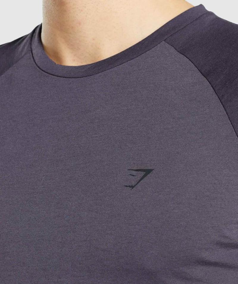 Gymshark Studio T-Shirts Férfi Sötétlila  Hungary |  KSWHD-8210