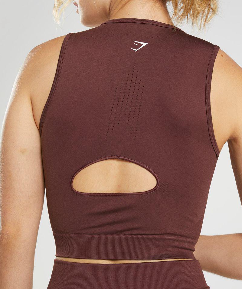 Gymshark Sweat Seamless Midi Ujjatlan Póló Női Bordó  Hungary |  IACXW-9872