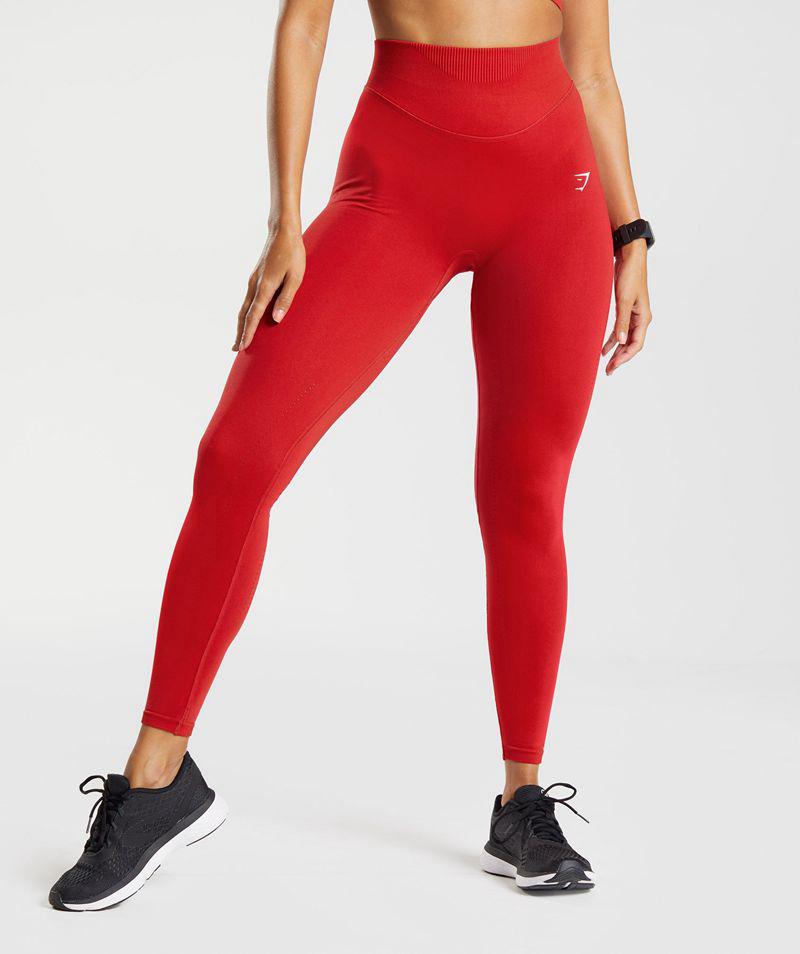 Gymshark Sweat Seamless Sculpt Leggings Női Piros  Hungary |  IADOZ-0295