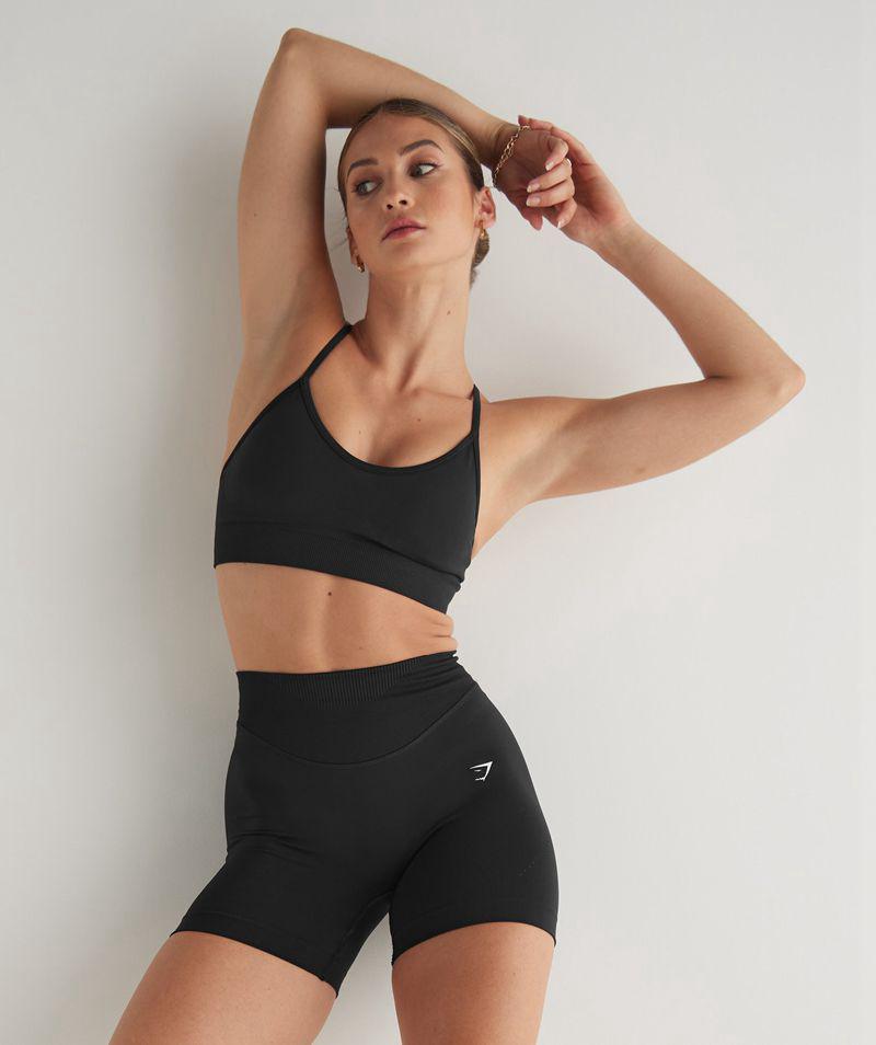 Gymshark Sweat Seamless Sculpt Rövidnadrág Női Fekete  Hungary |  CDVGF-0651