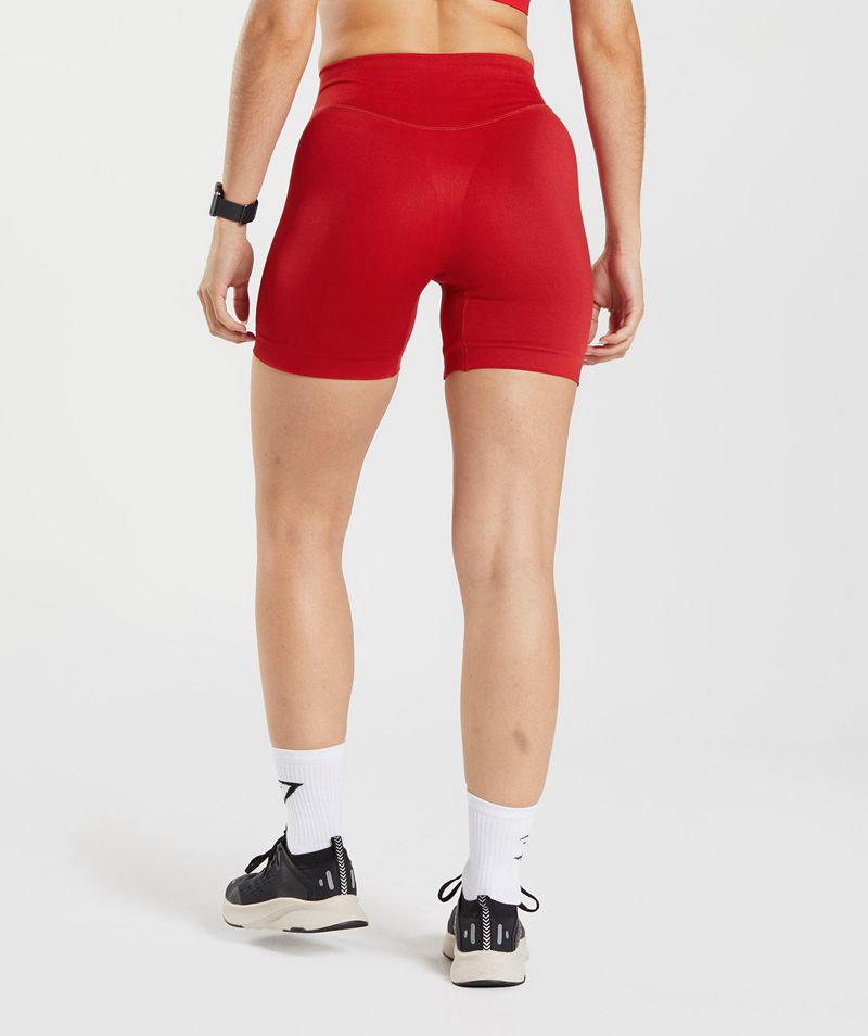 Gymshark Sweat Seamless Sculpt Rövidnadrág Női Piros  Hungary |  YDVIN-5142