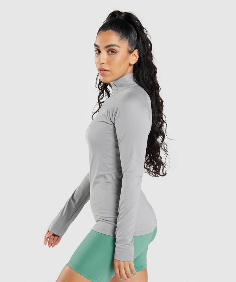 Gymshark Training 1/4 Zip Pulóver Női Szürke  Hungary |  GJRKZ-1372