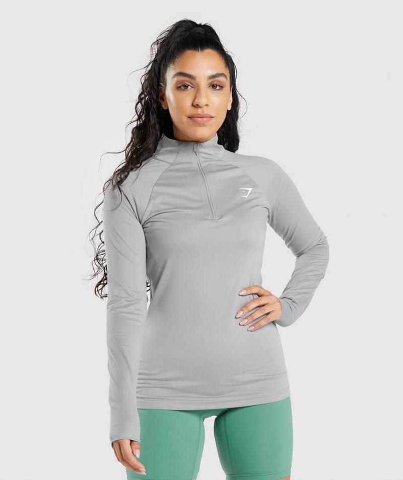 Gymshark Training 1/4 Zip Pulóver Női Szürke  Hungary |  GJRKZ-1372