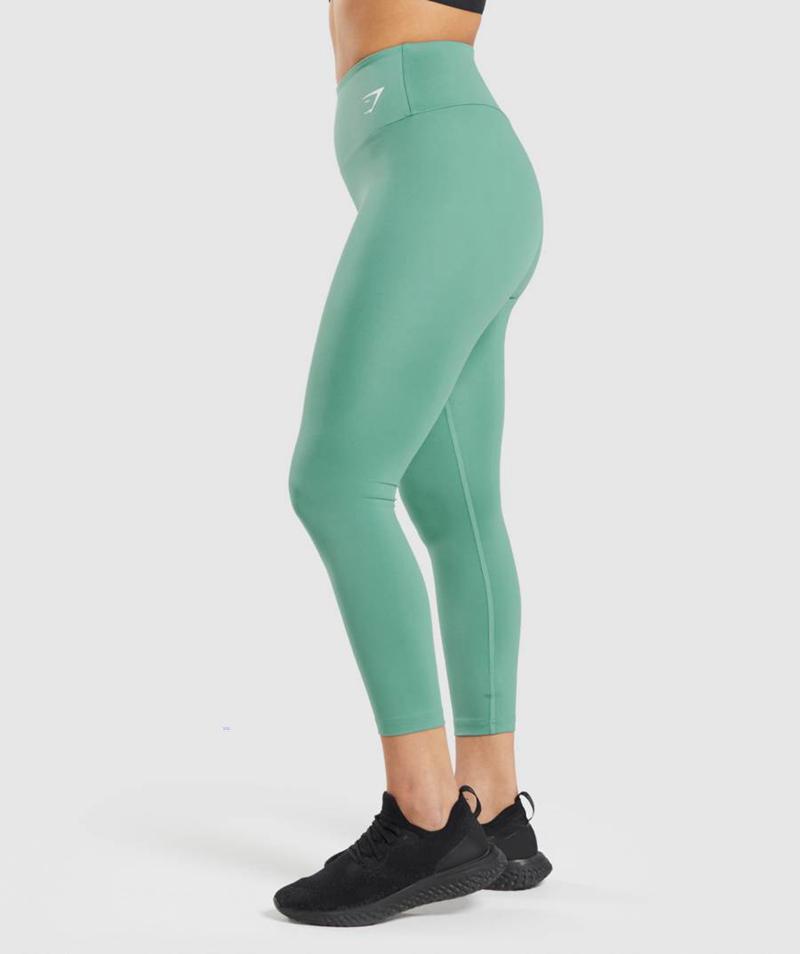 Gymshark Training 7/8 Leggings Női Mélyzöld Zöld  Hungary |  KZMJS-7648