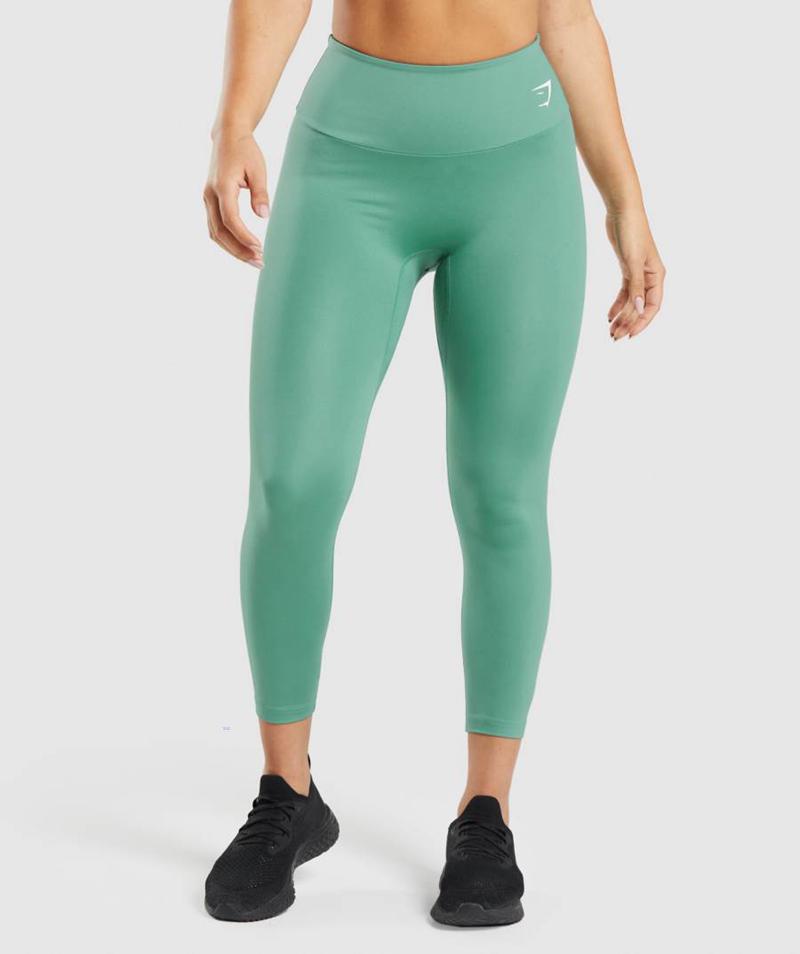 Gymshark Training 7/8 Leggings Női Mélyzöld Zöld  Hungary |  KZMJS-7648