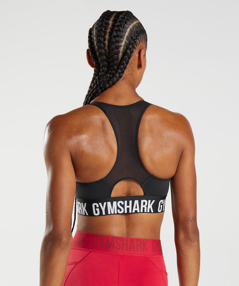 Gymshark Training Brandmark Sportmelltartó Női Fekete  Hungary |  AXIJN-6259